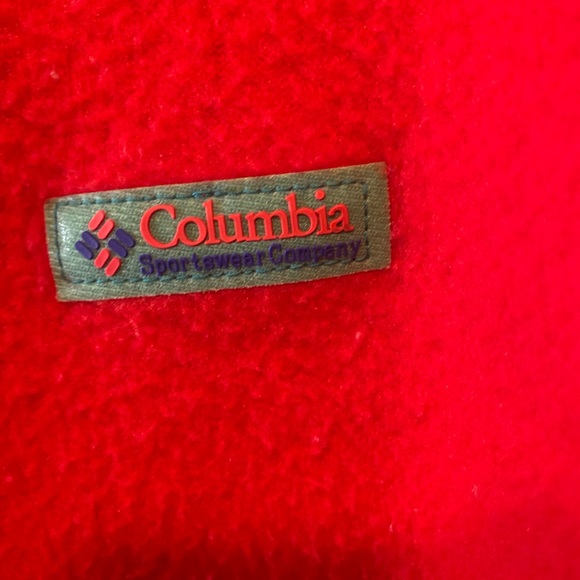 Vintage 90s Columbia Colorblock Red/Purple Fleece Jacket XL - Picture 3 of 7